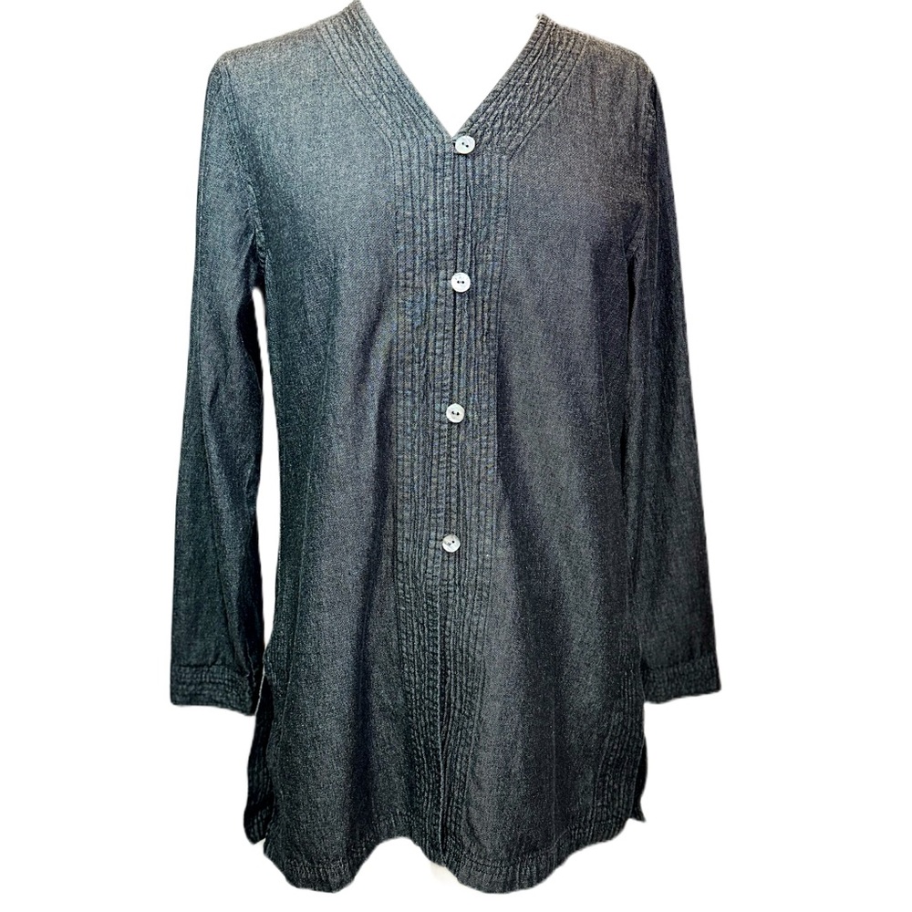 Newport News Vintage Jeanology Collection Womens Size 10 Dark Denim Tunic Jacket